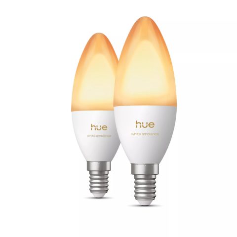 Philips Hue balts atmosfēras apgaismojums B39 svece – viedā LED spuldze E14
