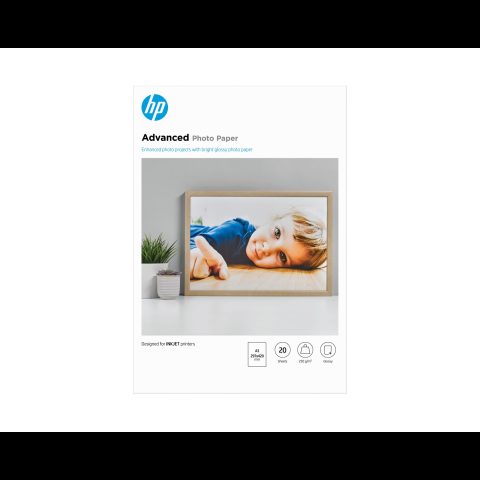 HP glancēts foto papīrs-20 lapas/A3/297 x 420 mm