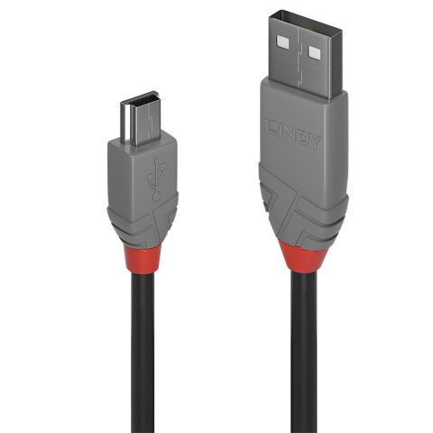 Lindy 36724 USB kabelis USB 2.0 3 m USB A Mini-USB B 0