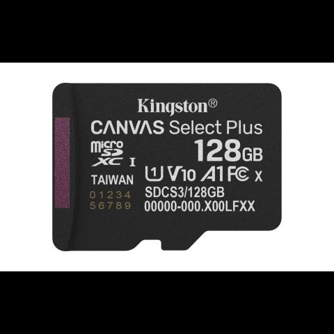 Kingston Technology 128GB micSDXC Canvas Select Plus Gen3 150R A1 Single Pack w/o…
