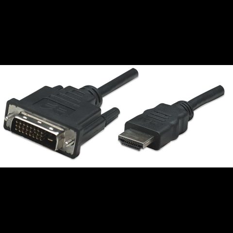 StarTech Manhattan 322782 video kabeļu aksesuārs 1 m HDMI Type A (Standard) DVI-D…