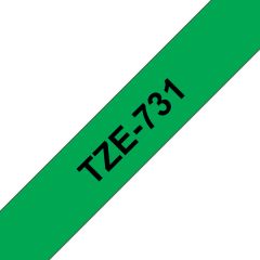 Brother TZE-731 этикеточная лента Черный на зелёном