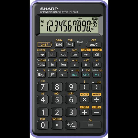 Sharp EL-501T kalkulators Kabata Zinātniskais kalkulators Melns