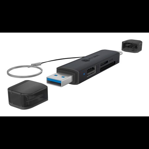 Icy Box IB-CR203-CU3 karšu lasītājs USB 3.2 Gen 1 (3.1 Gen 1) Type-A/Type-C Meln…