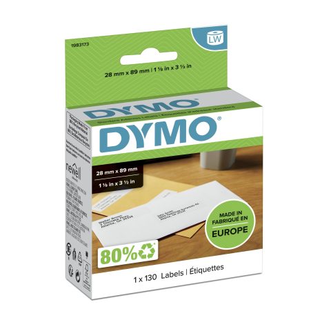 Dymo 1983173 printera etiķete Balts Pašlīmējošās printera uzlīmes
