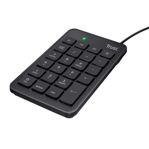 Trust 22221 ciparu klaviatūra Piezīmjdators/PC USB Melns
