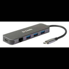 D-Link DUB-2334 dokstacija Vadu USB Veids-C Pelēks