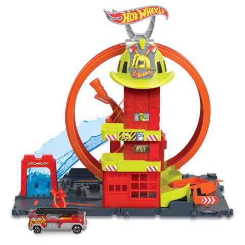 Mattel Hot Wheels City Super Loop Fire Station Playset