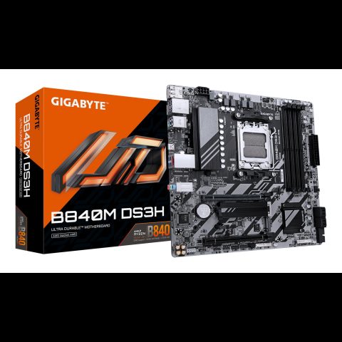 Gigabyte B840M DS3H mātes plate AMD B840 AM5 pieslēgvieta mikro ATX