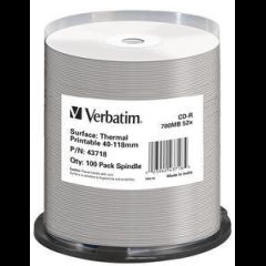 Verbatim CD-R Thermal Printable No ID Brand 700 MB 52x 100 pcs