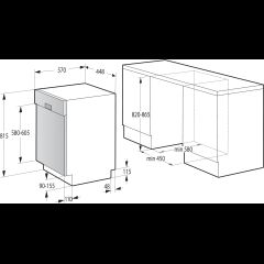 Gorenje GI 561 D 10 S EB Semi built-in 11 place settings