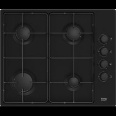 Beko HIBG64120SB 60cm Gas Hob with Side Knob Controls