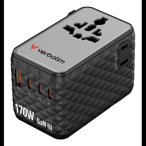 Verbatim Charge 'n' Travel 170W Universal Travel Adapter Black