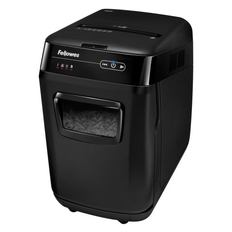 Fellowes AutoMax 200C papīra smalcinātājs Krusteniskā smalcināšana 23 cm Melns