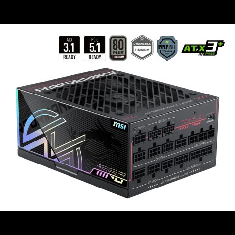 MSI MPG Ai1300TS PCIE5 barošanas avotu vienība 1300 W 24-pin ATX ATX Melns