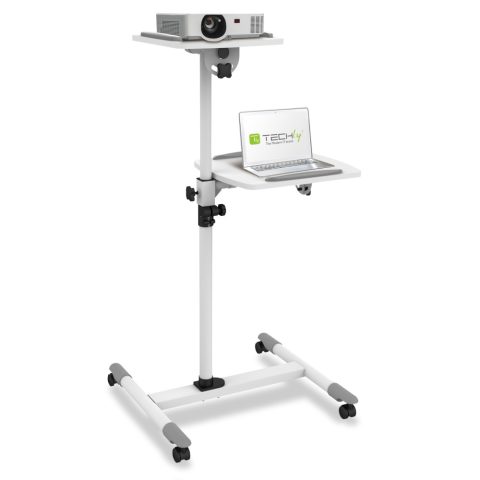 Techly ICA-TB TPM-6 multivides statīvs un stends Balts Multivides ratiņi