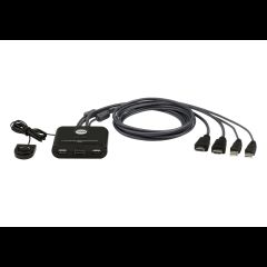 Aten CS22HF (KVM) tastatūras/video/peļu pārslēgšanas mehānisms Melns