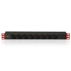 Techly I-CASE STRIP-81V2 блок распределения питания 8 розетка(и) 1U Черный