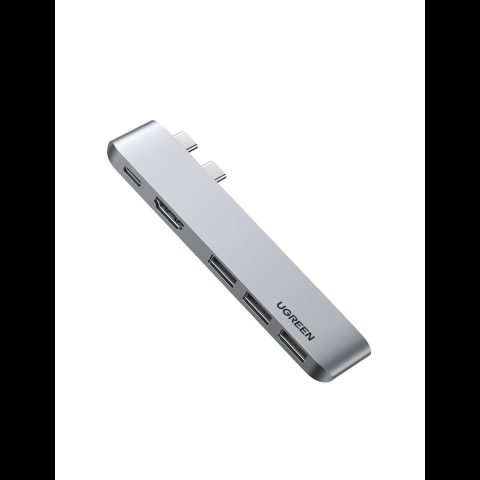 Ugreen 60559 dokstacija USB 3.2 Gen 1 (3.1 Gen 1) Type-C Sudrabs