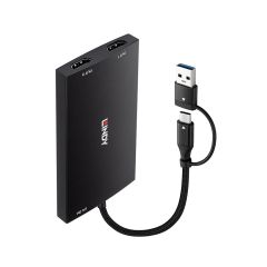 Lindy 43430 video cable adapter 0.11 m USB Type-C 2 x HDMI Black