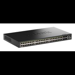 D-Link 52-Port Gigabit Stackable PoE+ Smart Managed Switch with 4 x 10G SFP+ Po…