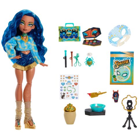 Monster High Self-Scare Secrets Cleo De Nile Fashion Doll with 13 Realistic Accessori…