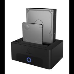 Icy Box 2-bay Docking and Cloning Station for 2.5" or 3.5" SATA Drives to USB 3.…