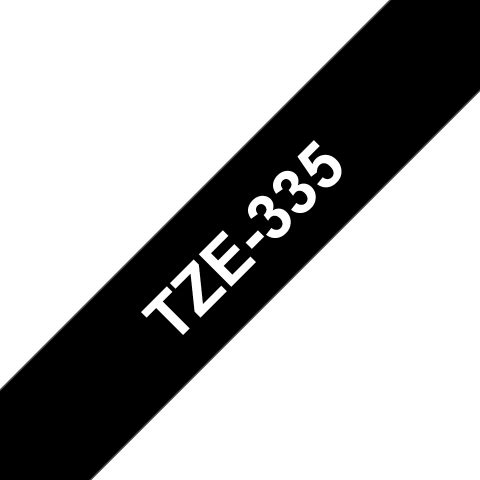 Brother TZE-335 marķēšanas lenta Balts uz melna TZ