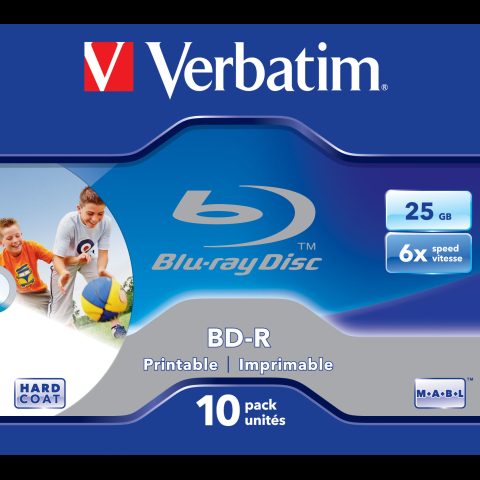 Verbatim BD-R SL 25GB 6x Printable 10 Pack Jewel Case 10 pc(s)