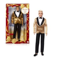 Mattel Barbie Signature 2025 Holiday Blonde Ken Collectible Fashion Doll Wearin…