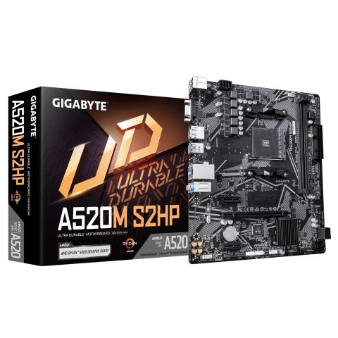 Gigabyte A520M S2HP mātes plate AMD A520 Ligzda AM4 mikro ATX