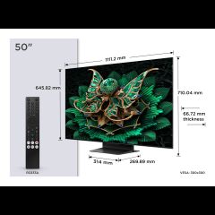 TCL 50C7K TV 127 cm (50") 4K Ultra HD Smart TV Wi-Fi Metallic 2000 cd/m²