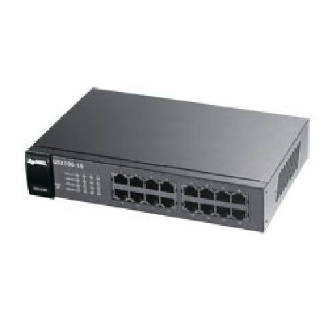 Zyxel GS1100-16 tīkla pārslēgs Melns