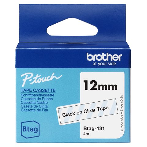 Brother BTAG-131 marķēšanas lenta Melns uz caurspīdīga