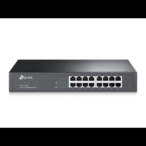 TP-Link TL-SF1016DS tīkla pārslēgs Nepārvaldīts Fast Ethernet (10/100) 1U Melns