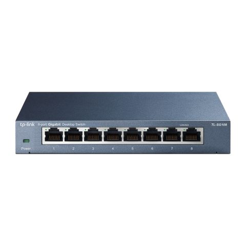 TP-Link TL-SG108 Nepārvaldīts Gigabit Ethernet (10/100/1000) Melns