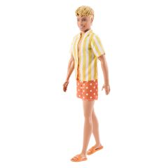 Mattel Barbie Fashionistas Style Ken Doll #252 in Orange and Yellow Polka-Dot S…