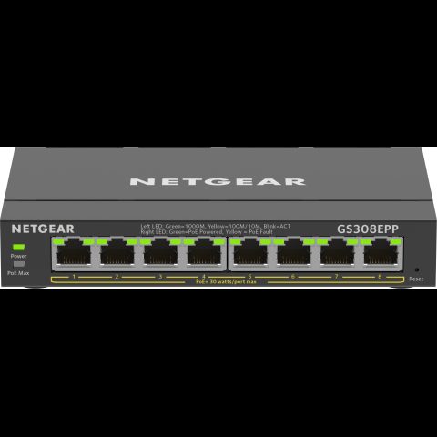 Netgear GS308EPP Vadīts L2/L3 Gigabit Ethernet (10/100/1000) Power over Ethernet…