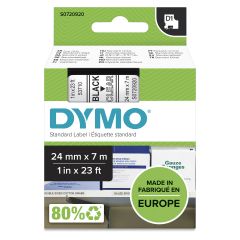 Dymo D1 Standard - Black on Transparent - 24mm marķēšanas lenta Melns uz caur…