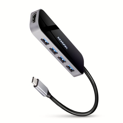 Axagon HMC-6H4A dokstacija Vadu USB 3.2 Gen 1 (3.1 Gen 1) Type-C Melns