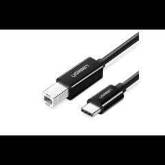 Ugreen 6957303888115 USB kabelis USB 2.0 1 m USB C USB B Melns