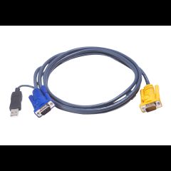 Aten 2L-5203UP tastatūras video peles (KVM) kabelis Melns 3 m