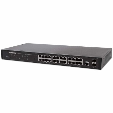 Intellinet 560917 tīkla pārslēgs Vadīts Gigabit Ethernet (10/100/1000) 1U Melns