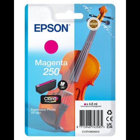 Epson Singlepack Magenta 250 Violin Claria Photo HD Ink