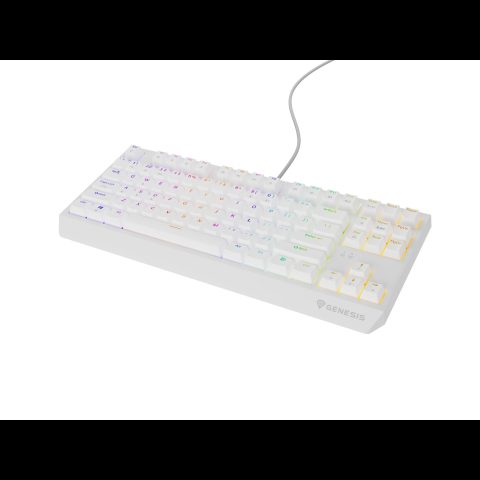 Genesis Thor 230 TKL White Outemu Brown tastatūra Speļu USB + RF Wireless + Blue…