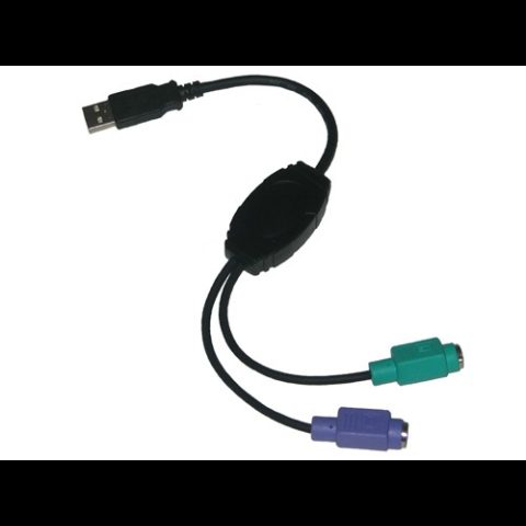 Premiumcord i-tec USBPS2K kabeļu spraudņu pāreja USB PS/2 Melns