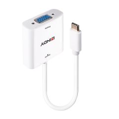 Lindy 43355 video kabeļu aksesuārs USB Veids-C VGA (D-Sub) Balts