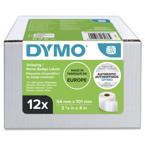 Dymo LW - Shipping / Name Badge Labels - 54 x 101 mm - S0722420 Balts Pašlīmē…