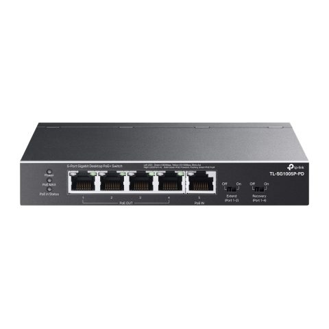 TP-Link TL-SG1005P-PD tīkla pārslēgs Gigabit Ethernet (10/100/1000) Power over E…