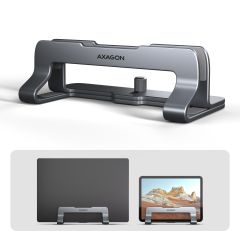 Axagon STND-VG Aluminum stand for vertical insertion of laptops 10"–17.3". Adju…